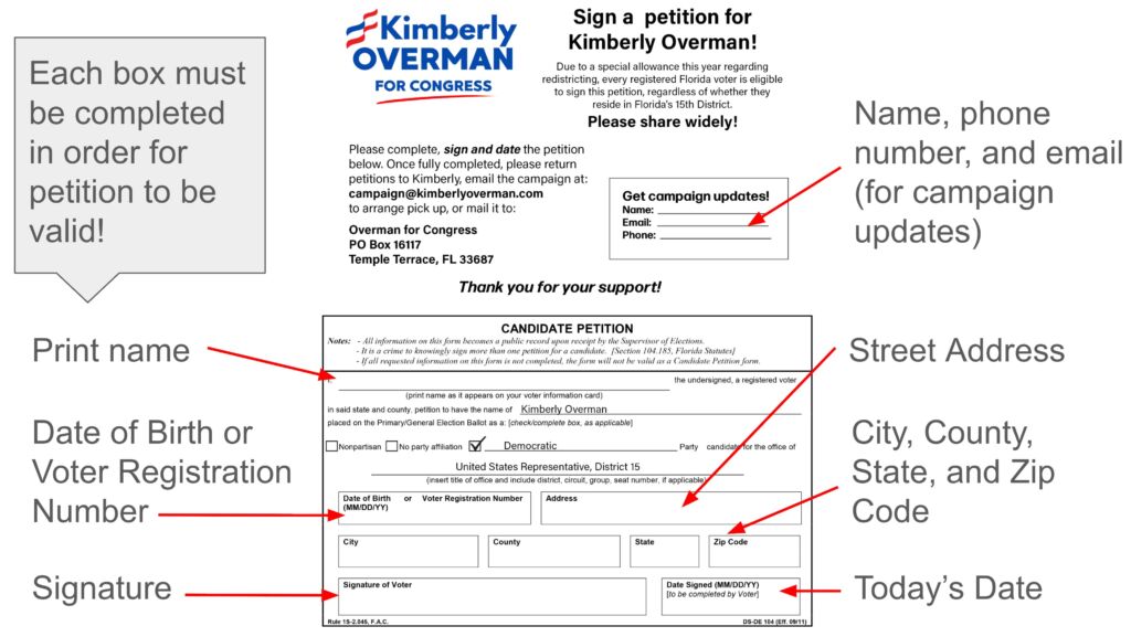 Petición de Kimberly Overman